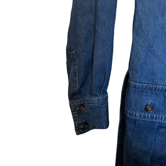 Banana Republic Heritage Expedition Shirt Dress Utility Denim Long Sleeve XS - Picture 6 of 10